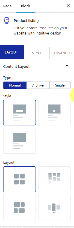 product listing normal query product category