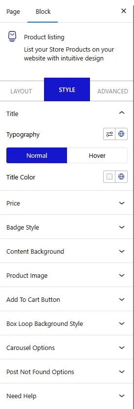 product listing style new