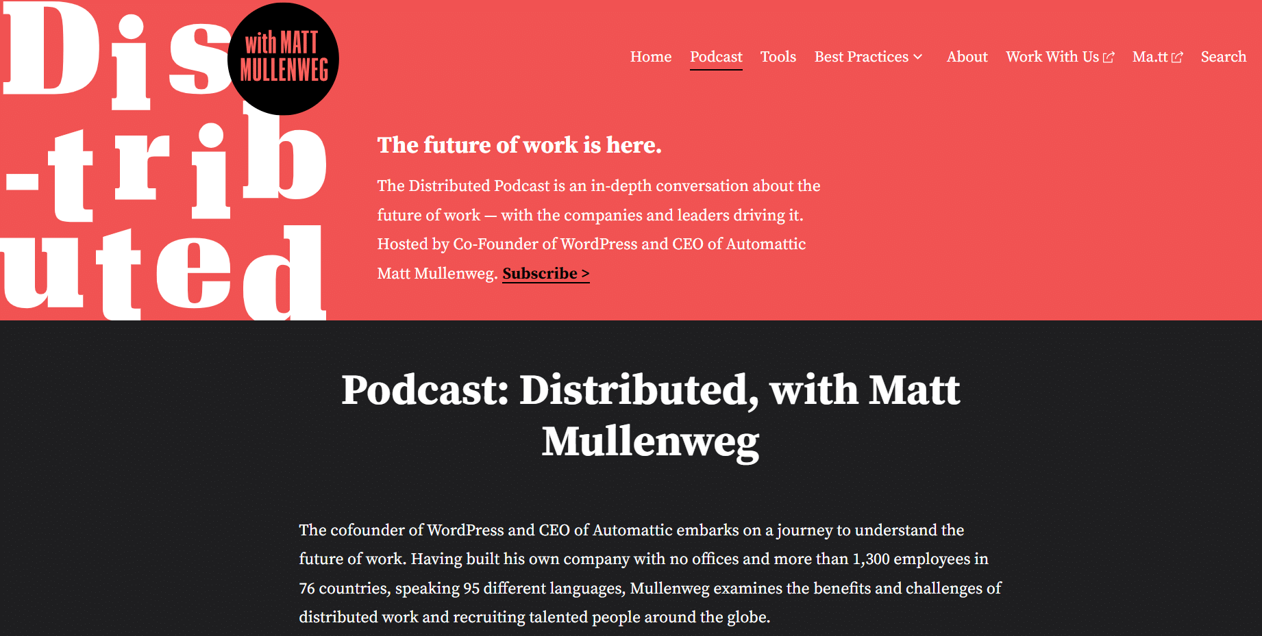 Distributed with Matt Mullenweg