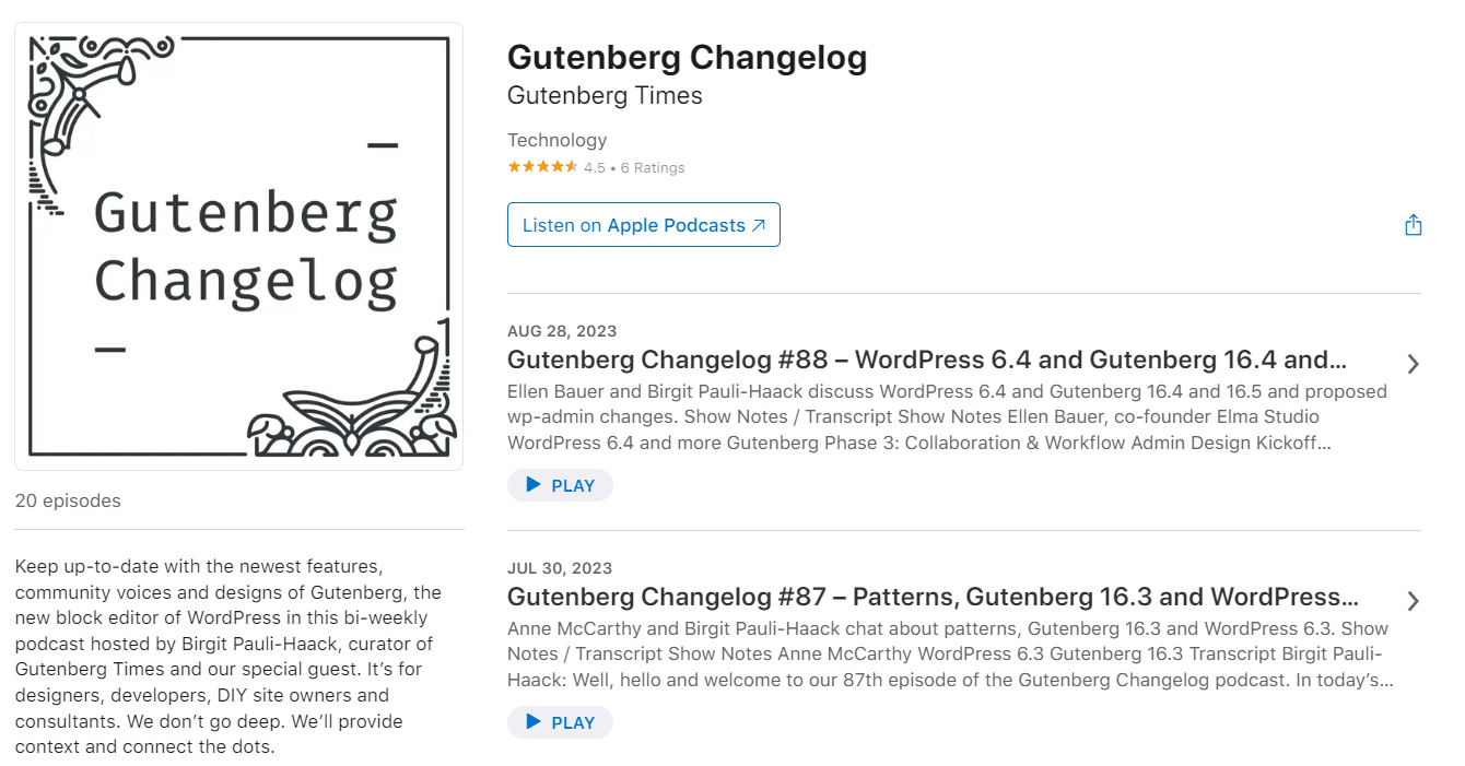 Gutenberg Changelog 1