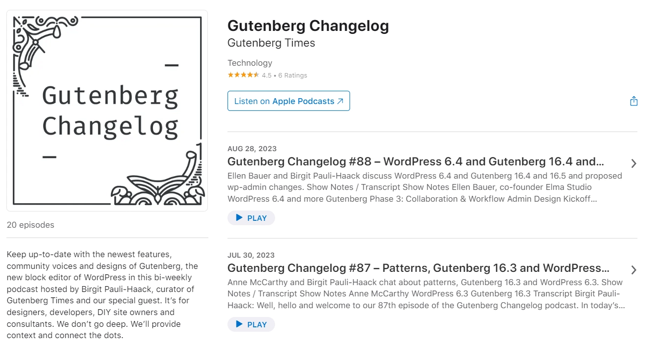 Gutenberg Changelog 1