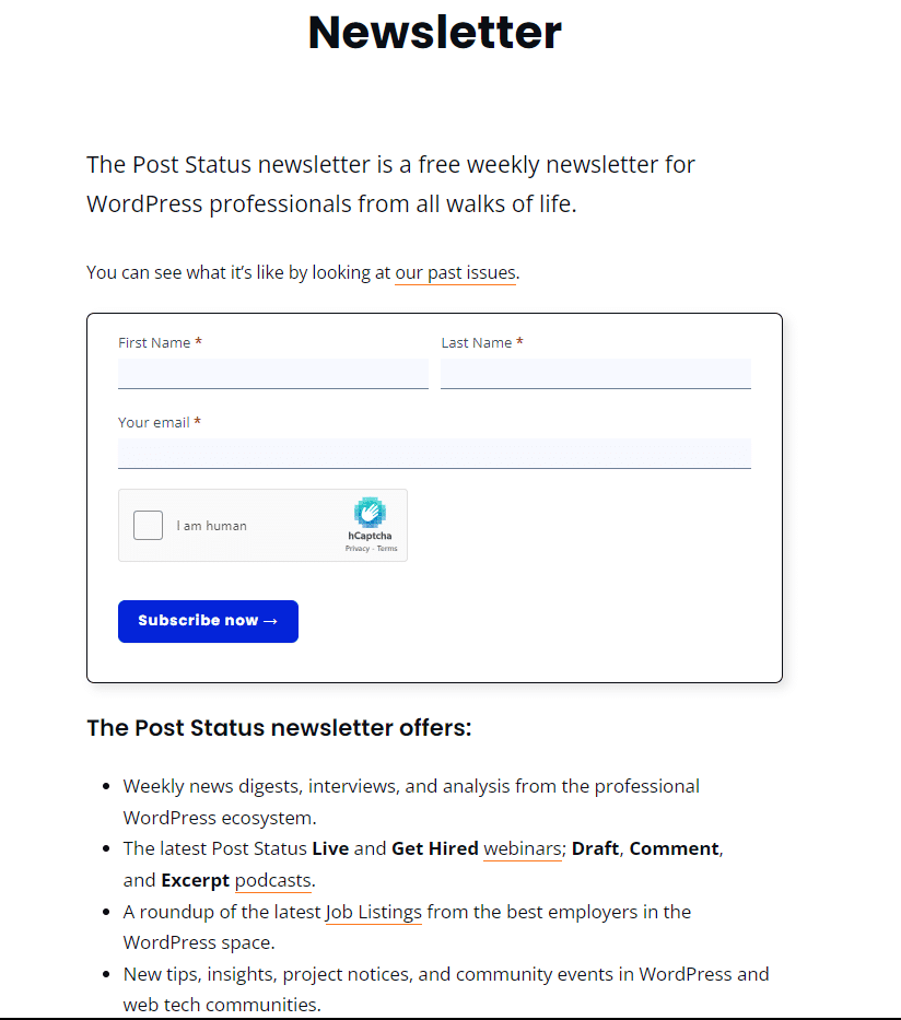 Post Status Newsletter