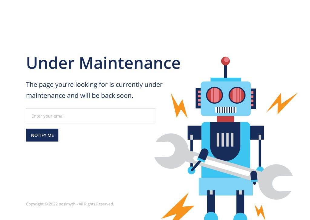 Under Maintenance Mode Design for WordPress