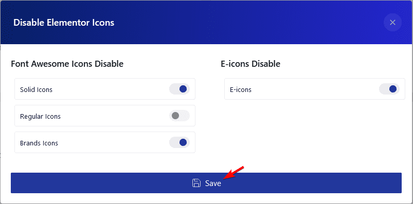 disable elementor icons