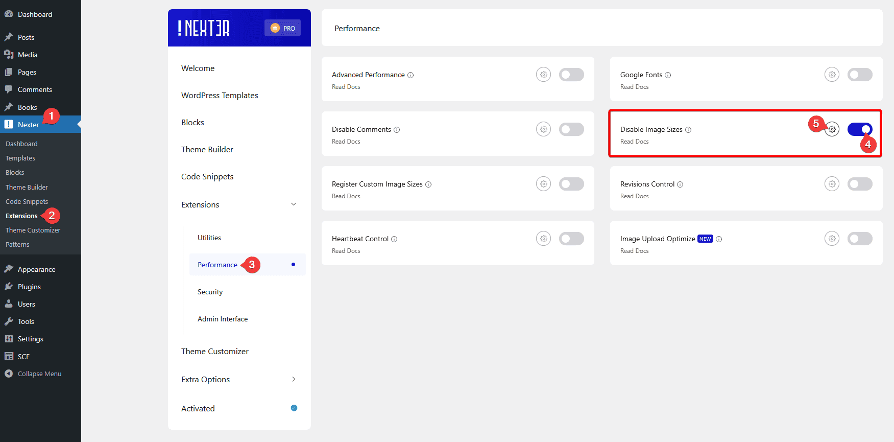 disable image sizes settings new 1 1