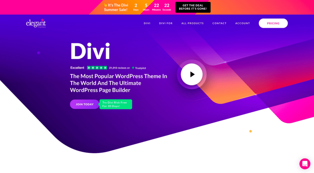 divi wordpress theme homepage 1