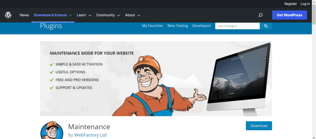 maintenance Plugin WordPress 2