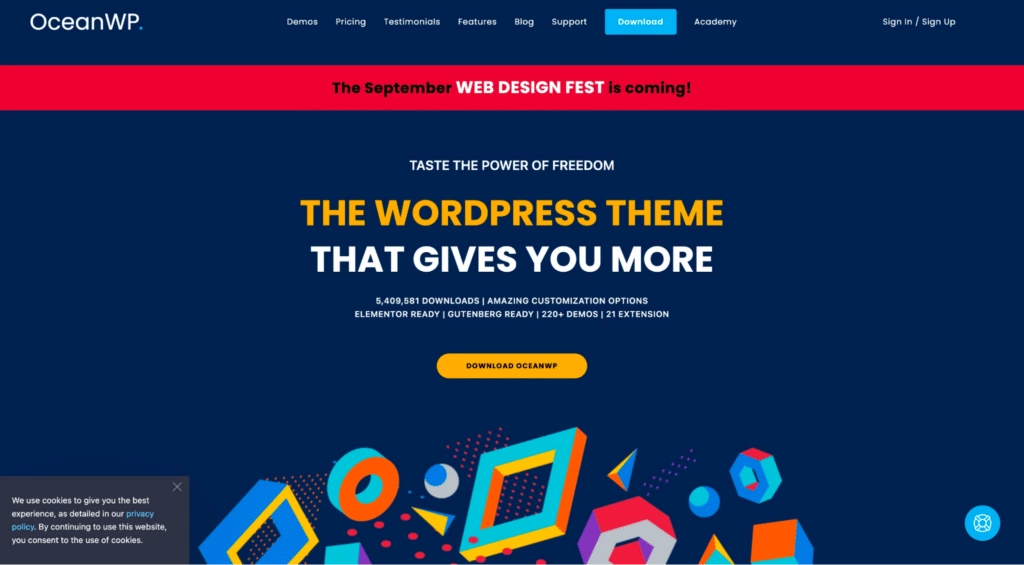 oceanwp wordpress theme homepage