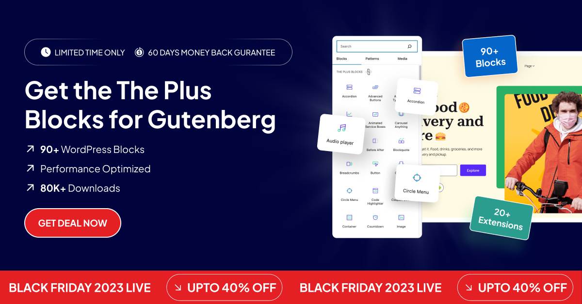 The Plus Blocks for Gutenberg Black Friday Deal 1