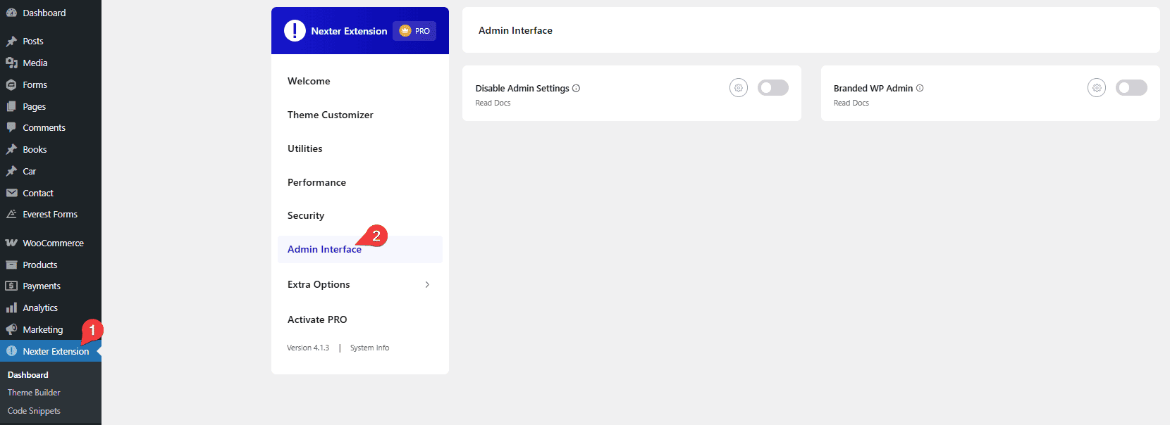 How to Use Nexter Extension With Any WordPress Theme? 6 nexter extension settings admin interface