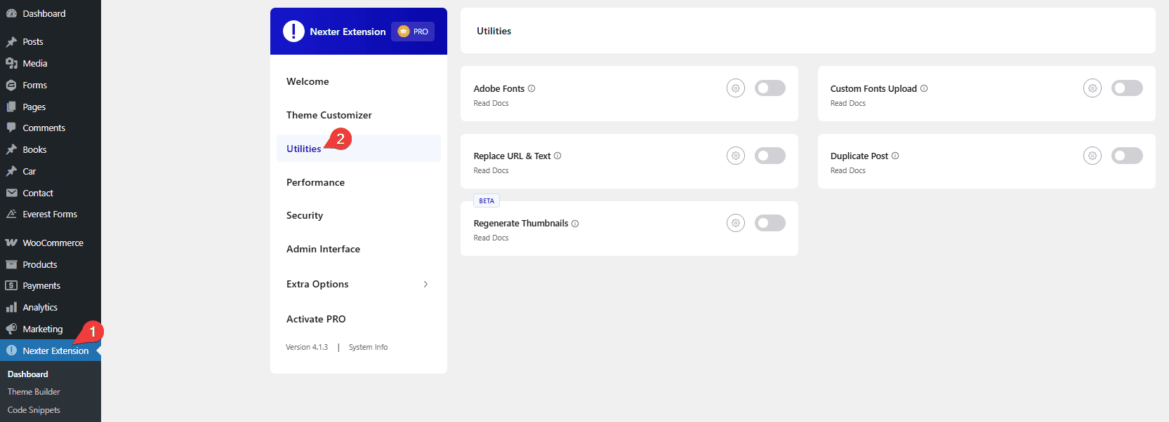 How to Use Nexter Extension With Any WordPress Theme? 3 nexter extension settings utilities