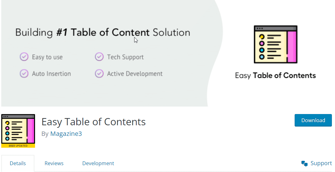 Easy Table of Content