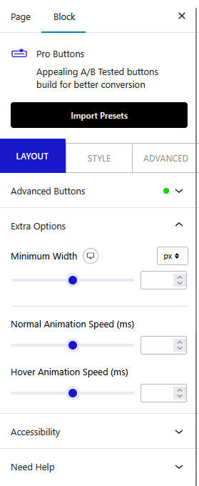pro buttons extra options new