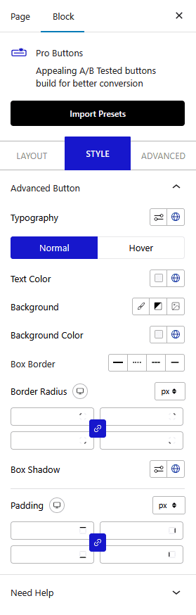 pro buttons style new