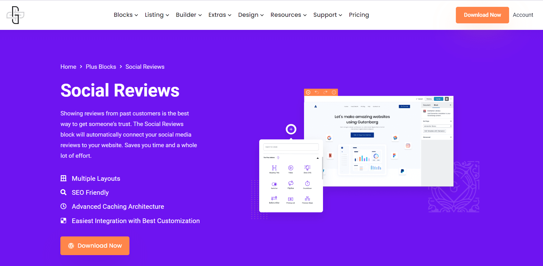 Social reviews by the Plus Blocks