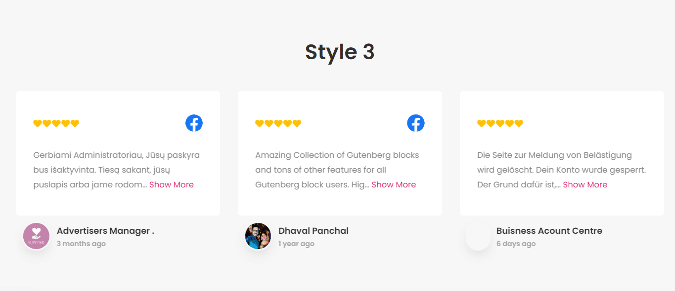 Social reviews demo