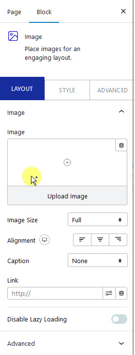 image layout