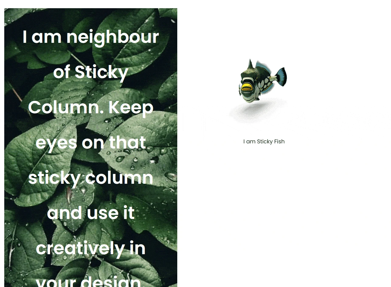 Enabling the sticky column option