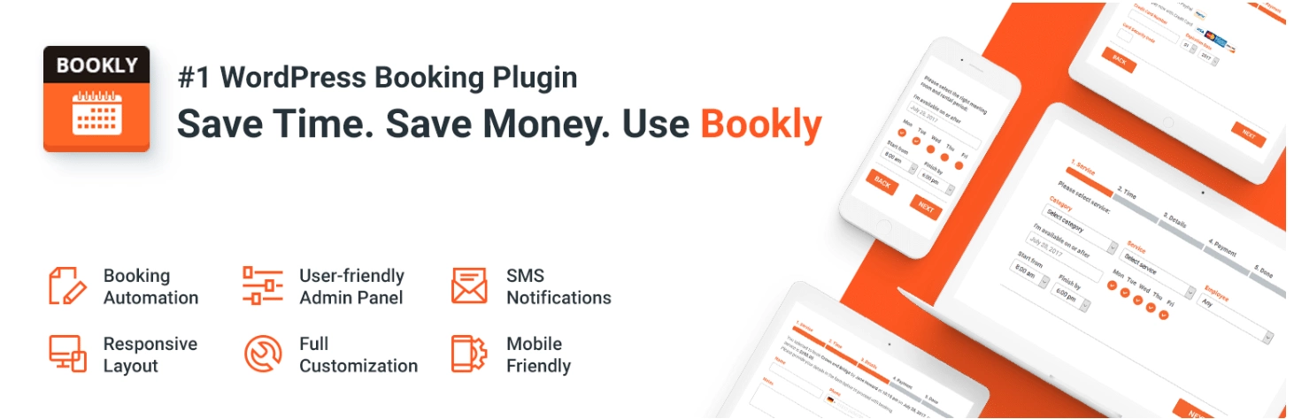 Bookly 1 - 5 Best WordPress Booking Plugins [Appointment Schedulers]