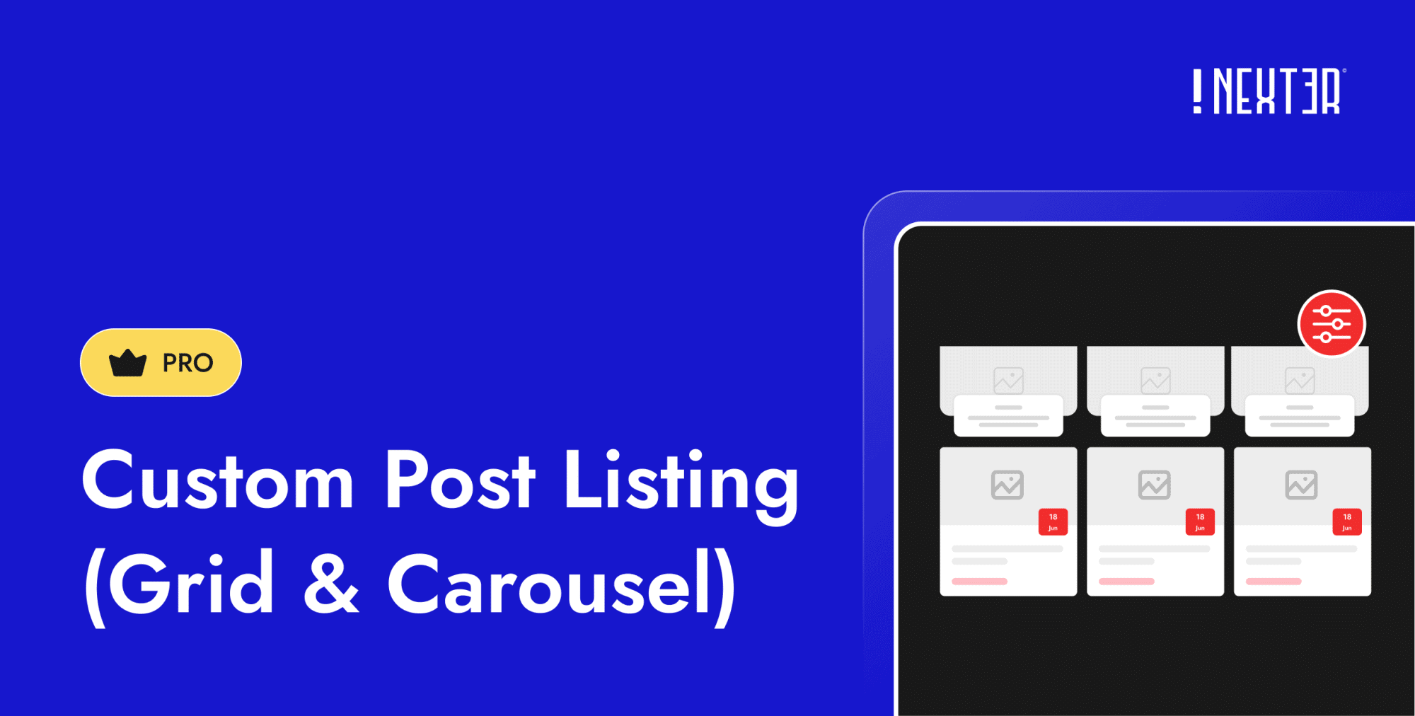 Custom Post Listing Grid Carousel features