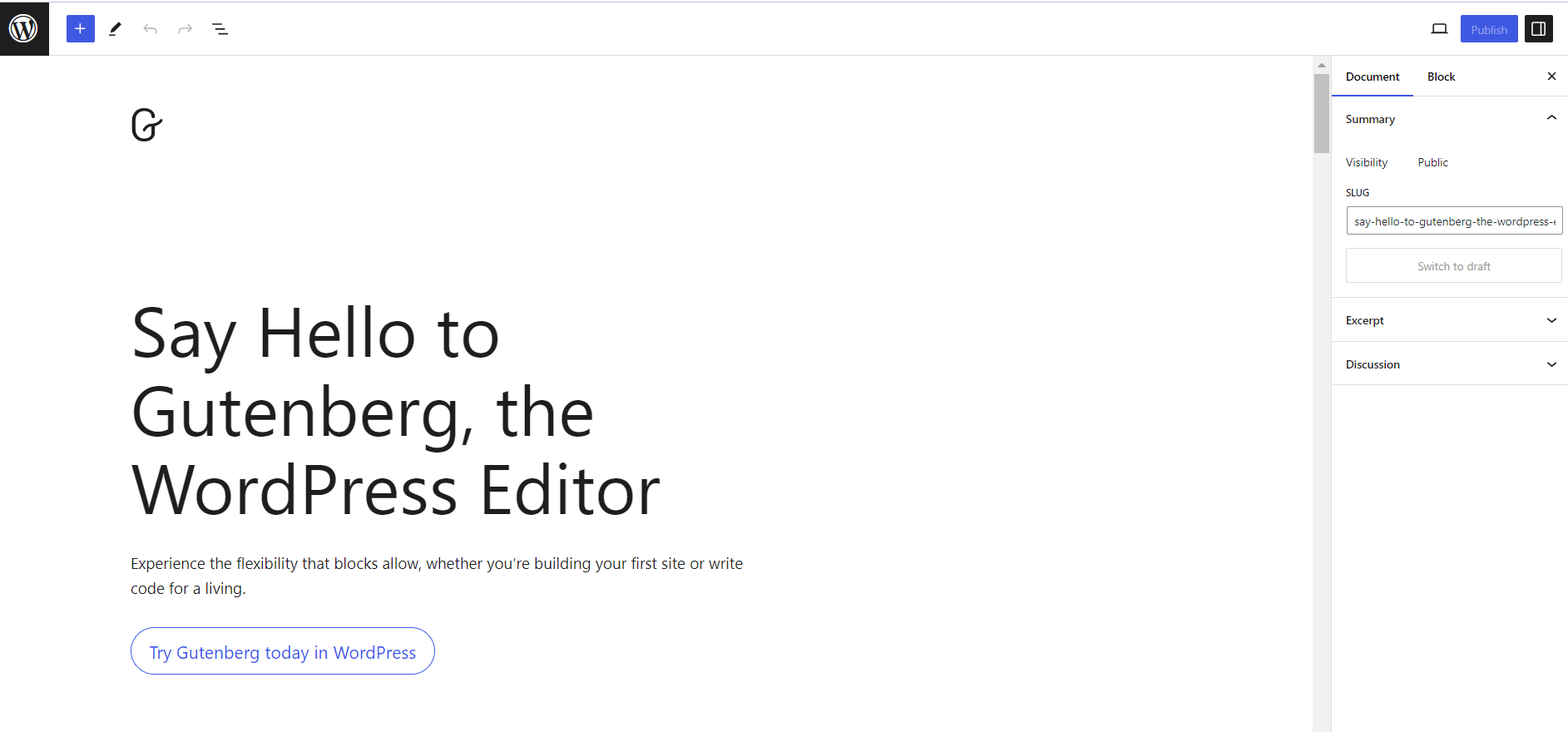 Gutenberg WordPress Editor