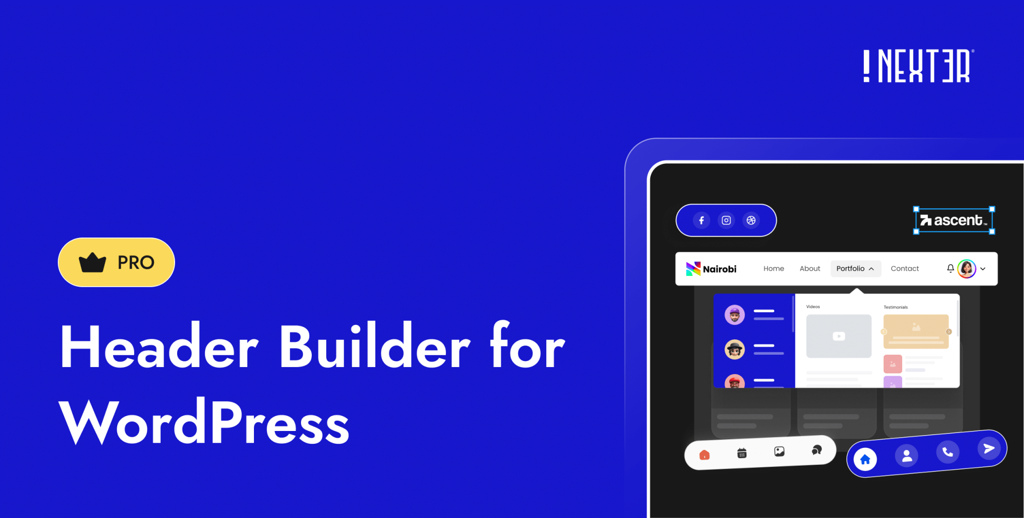 Header Builder for WordPress features