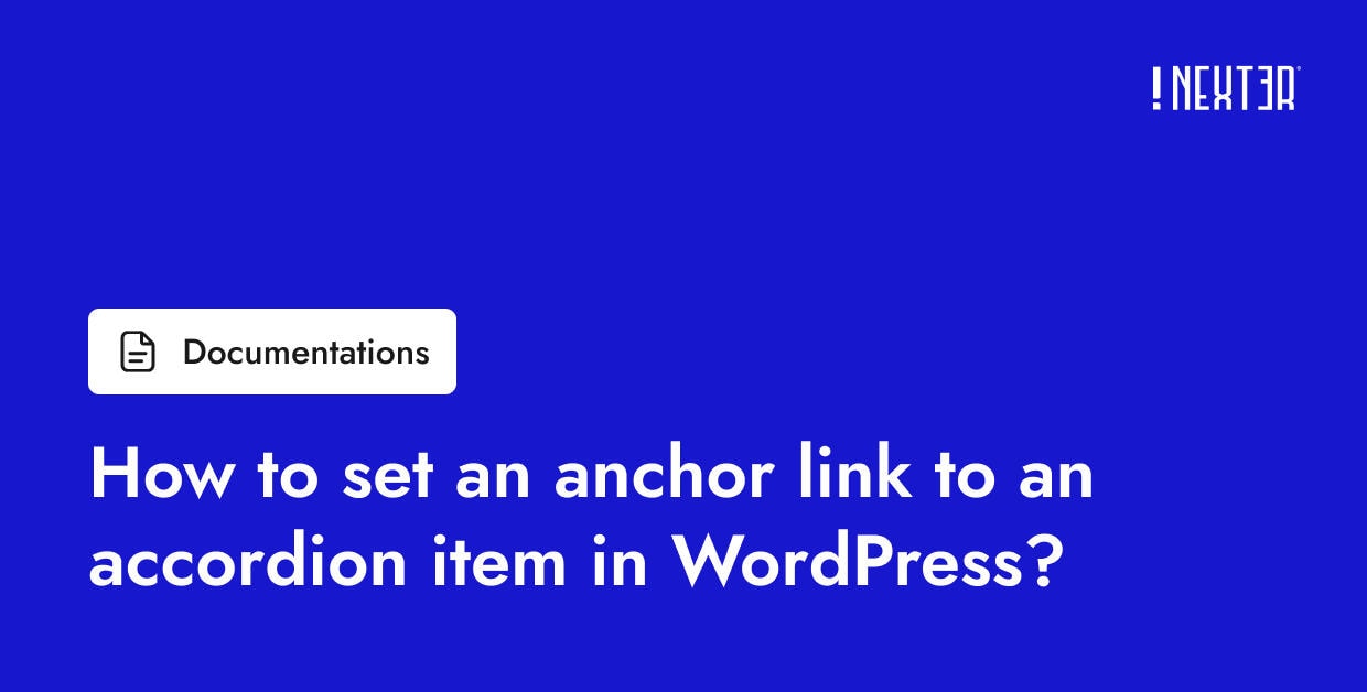 How to set an anchor link to an accordion item in WordPress?