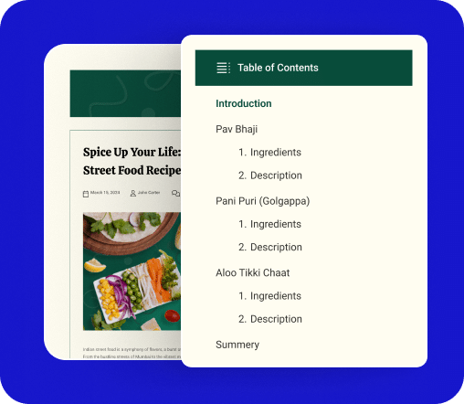 Collapsible Table of Contents on Sidebar