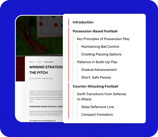 Fixed Table of Contents with Segregated Headings
