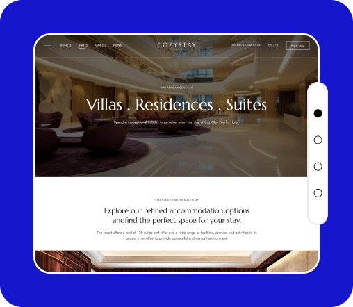 Hotel Booking Website Vertical Dots Navigation