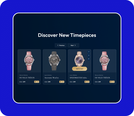 Jewelry Store Carousel with Prev Next Buttons
