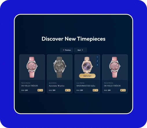 Jewelry Store Carousel with Prev Next Buttons