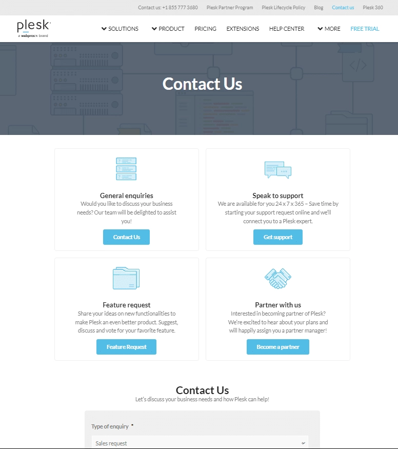 Plesk - 7 Examples of Contact Us Page for Website [+ How to Make it]