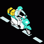 delivery on scooter