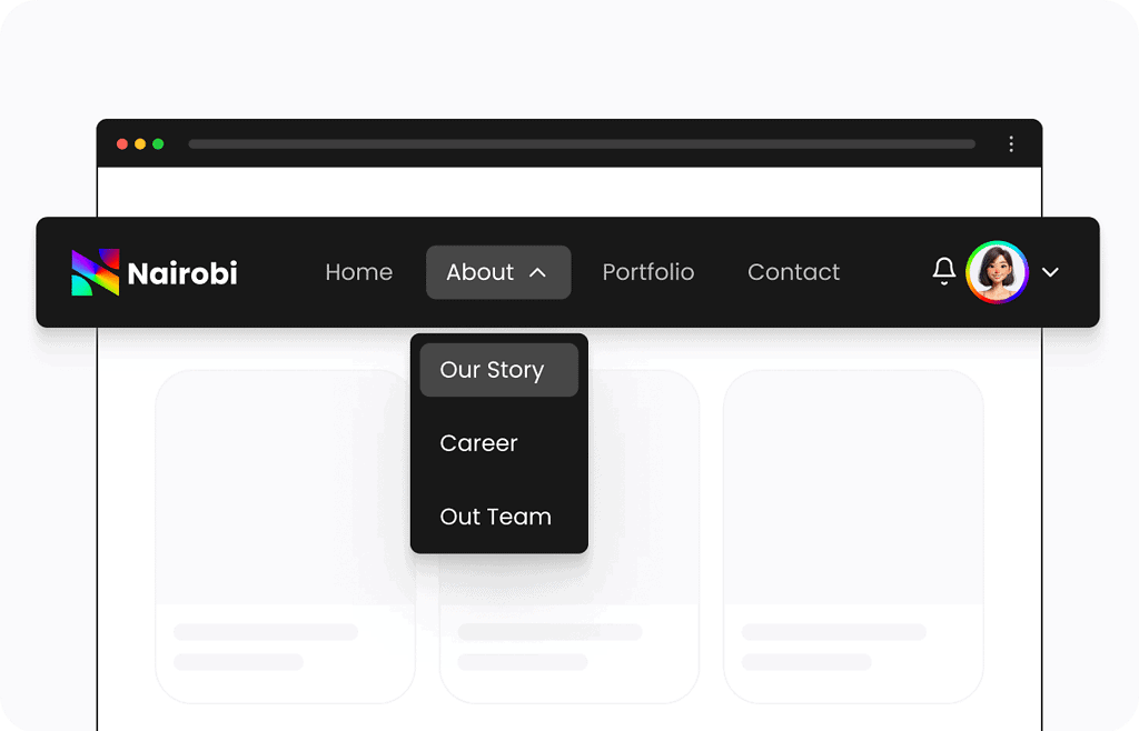 horizontal menu
