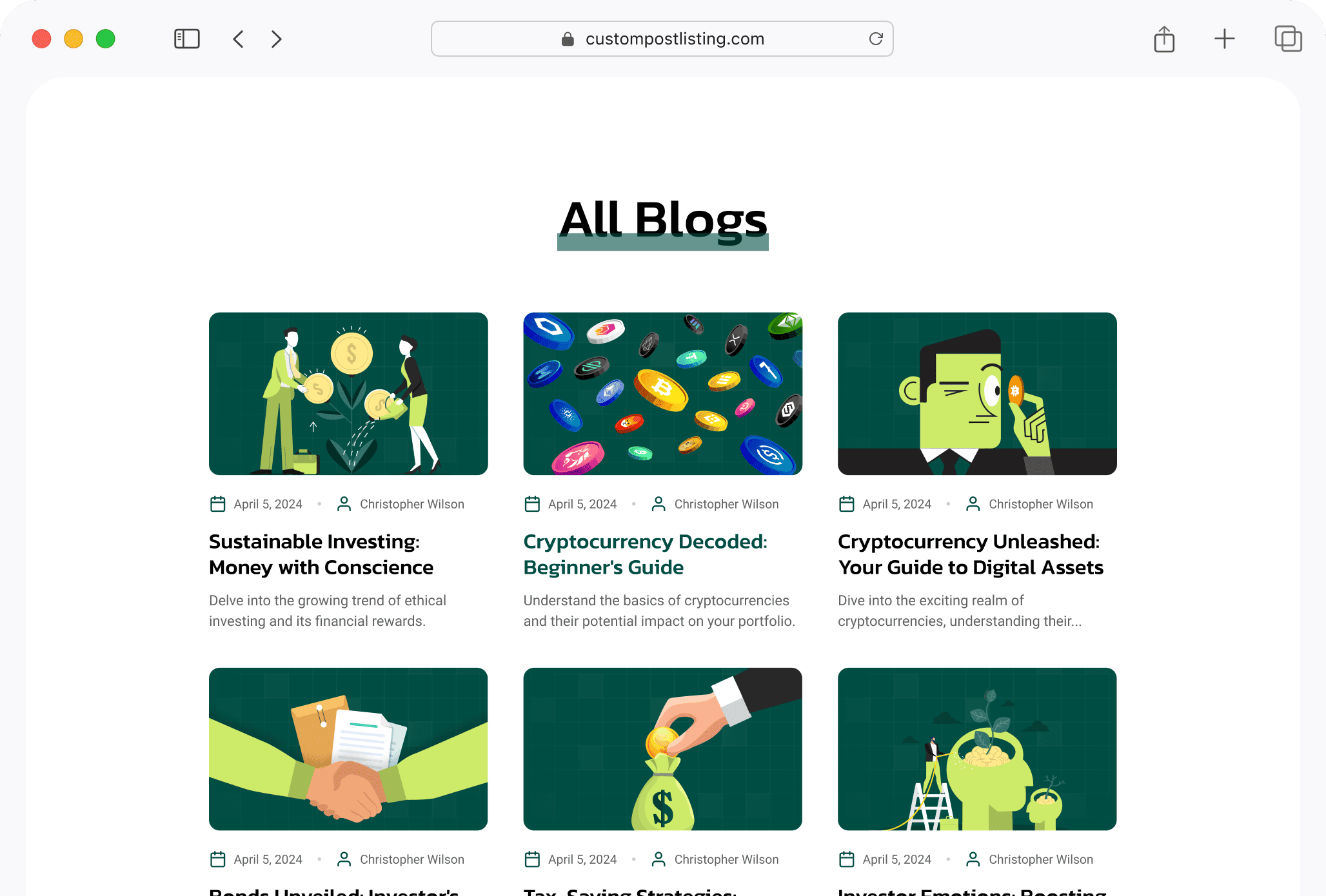 Custom Post Listing for WordPress 1 Before