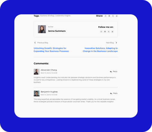 Business Blog Post comment