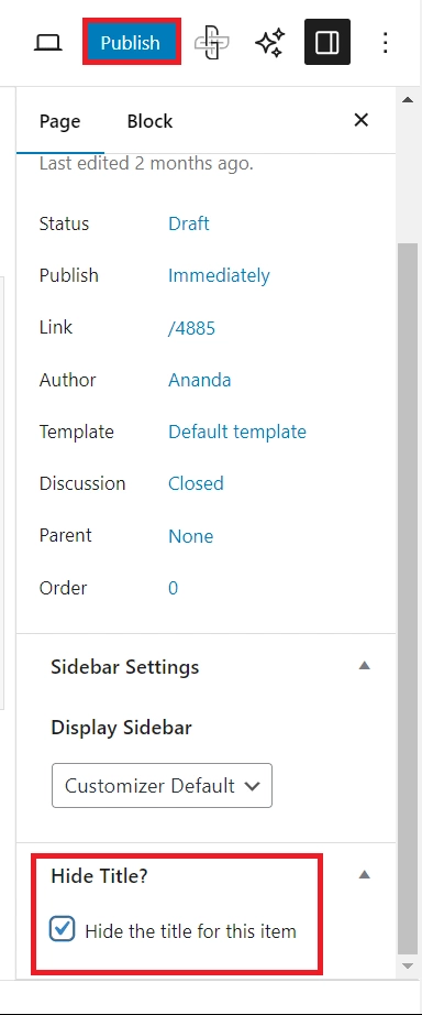 Check hide title for this item - How to Hide Page Title on WordPress [4 Easy Methods]