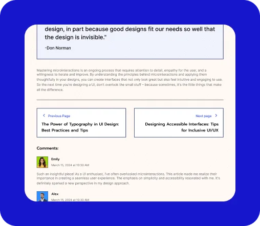 Personal Blog navigation