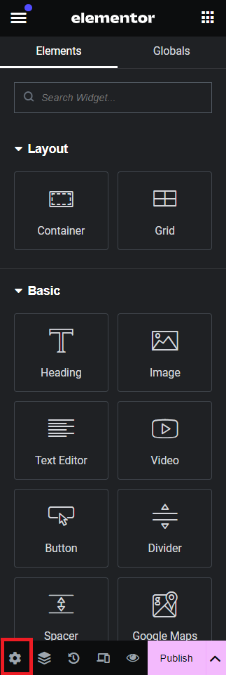 Setting in Elementor Menu Section - How to Hide Page Title on WordPress [4 Easy Methods]