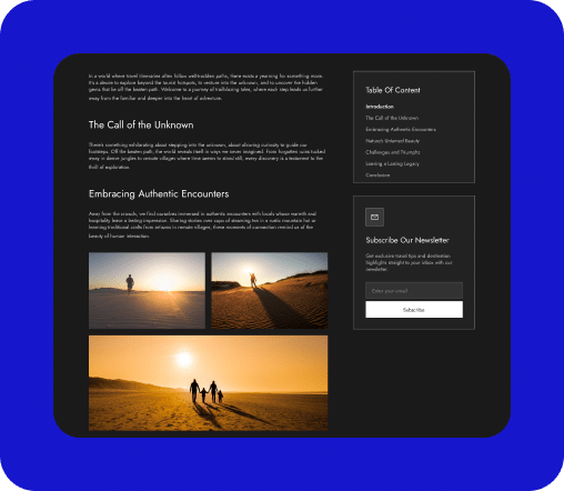 Travel Blog Post Content