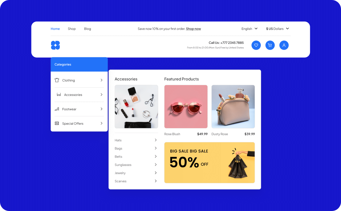 Mega Menu Block For WordPress 1 ecommerce