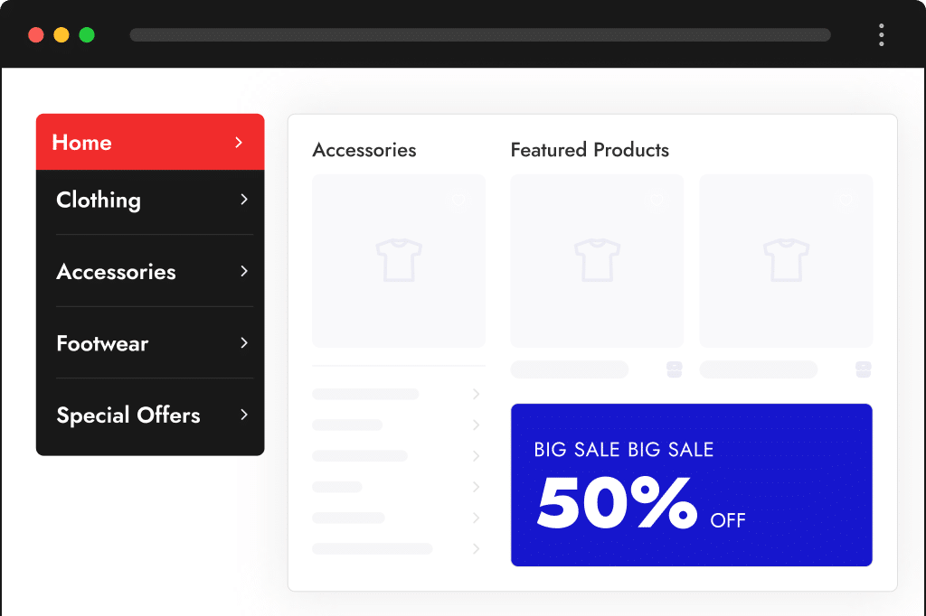 Mega Menu Block For WordPress 8 vertical mega menu
