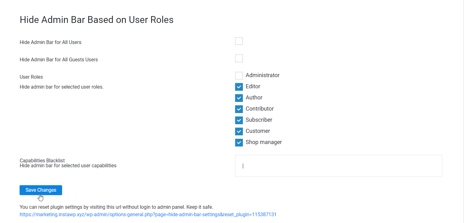 How to Disable WordPress Admin Bar for All Users Except Administrators 9 Hide Admin bar for selected user roles