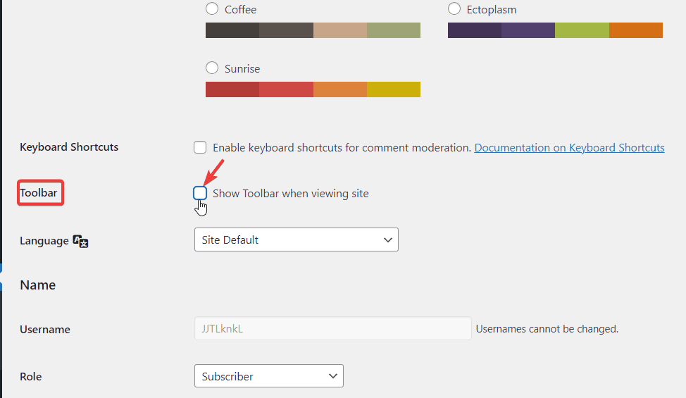 How to Disable WordPress Admin Bar for All Users Except Administrators 14 Show Toolbar when viewing the site