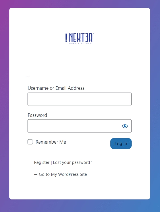 WordPress admin Login