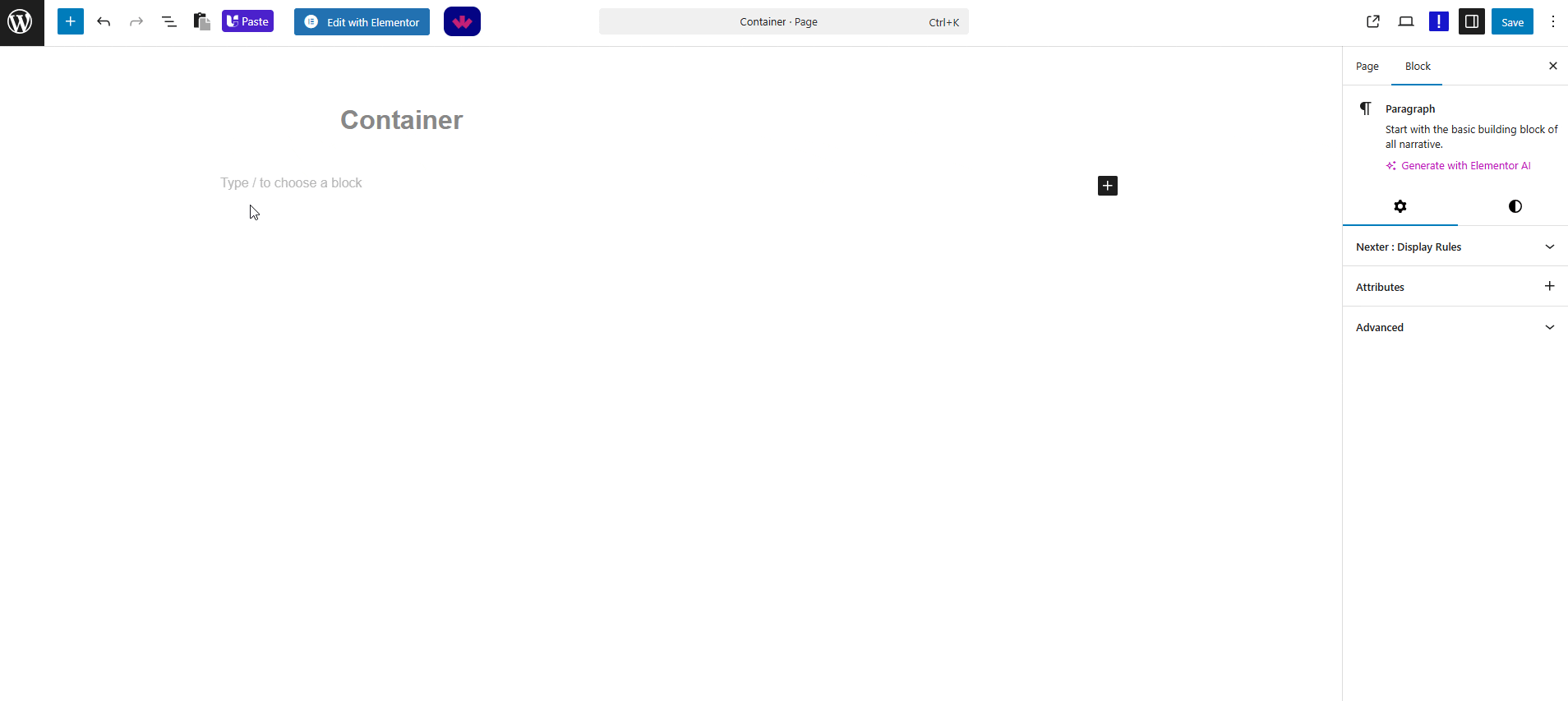 How to Add a Container in WordPress? 2 add container block 1
