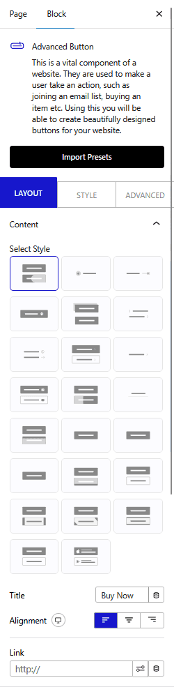 advanced button layout style new