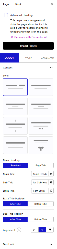 advanced heading contant new