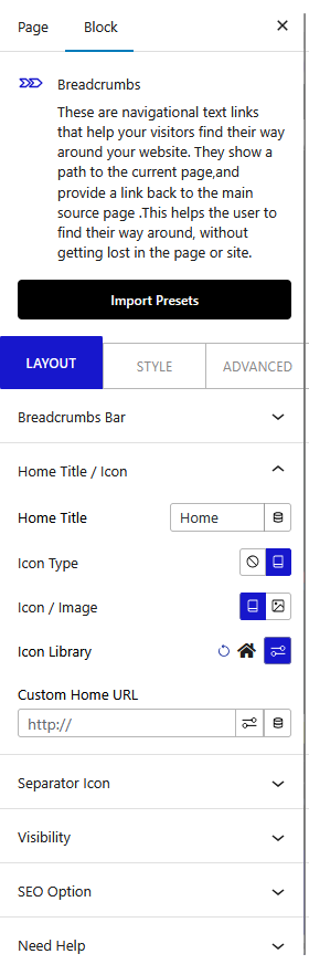 breadcrumbs home title icon new